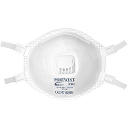 PORTWEST P301 PÓŁMASKA FFP3 Z ZAWORKIEM (PK10); BIAŁY