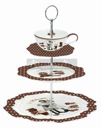 PIĘTROWA PATERA ETAŻERKA DO SŁODYCZY Vintage Chocolate (1143