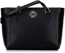 Damska torba na ramię ze skóry czarna