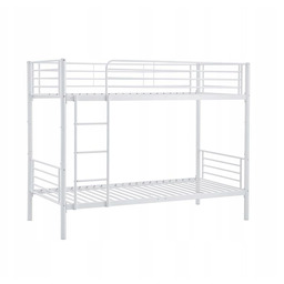 Rozkładane Łóżko Piętrowe Bunky 90x200 Stal Białe
