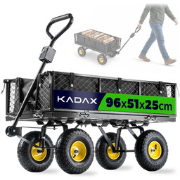 Wózek ogrodowy 3w1 300kg czarny z plandeką