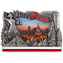 Magnes na lodówkę ramka Warszawa