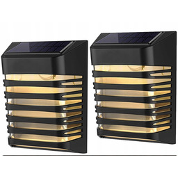 2X Dekoracyjna Lampa Lampka Solarna Led Czarna Ścienna