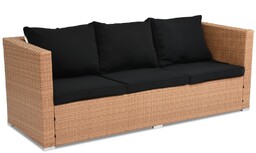 Technorattanowa sofa 3 osobowa Roma Garden Point miodowa