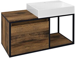 Sapho SKARA szafka pod umywalkę 100x49.5x46.5cm czarny mat/dąb
