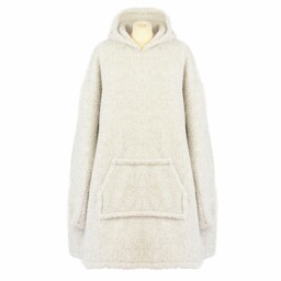 Kampol Bluza wełniana merynos Hoodie szara z kapturem