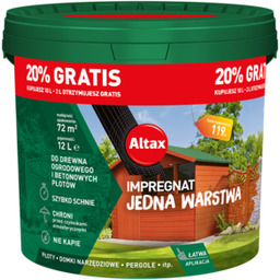 Impregnat do drewna ogrodowego JEDNA WARSTWA 12 l