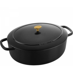 Ballarini Garnek żeliwny Owalny 7.5l Czarny Bellamonte