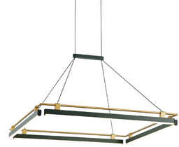 Kwadratowa lampa wisząca Merlot PND-54638S-44W-3K-BK-GD Italux LED 44W