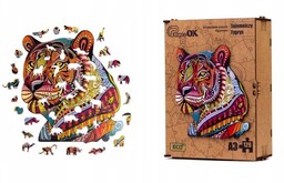 Puzzle Drewniane EKO 73 Tajemniczy Tygrys A4 PuzA4-00712