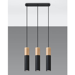 Sollux Lighting Lampa wisząca PABLO 3 SL.0634 czarna