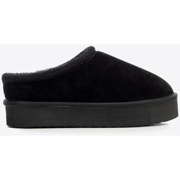 Damskie śniegowce ze skóry zamszowej przed kostkę czarne