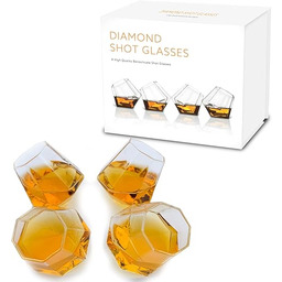 Diamentowe kieliszki do wódki, zestaw 4 sztuk, zabawne