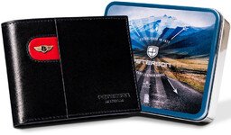 Duży portfel męski ze skóry naturalnej z systemem