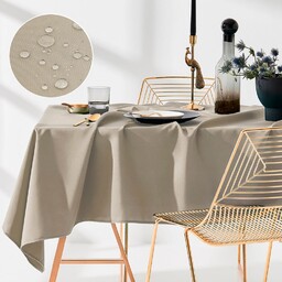 OBRUS PLAMOODPORNY AURA - BEŻOWY 140x300