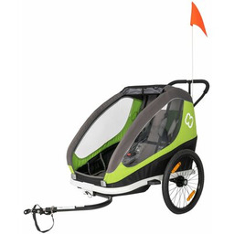 HAMAX Przyczepka rowerowa Traveler Twin 47kg Pasy Szaro-zielony