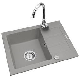 Zlewozmywak granitowy Rodos szary 62 x 44 cm