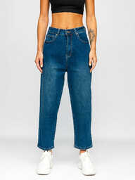 Granatowe spodnie jeansowe damskie slouchy Denley FL1956