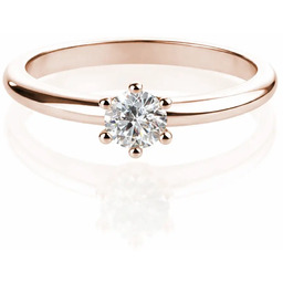 Pierścionek zaręczynowy z diamentem 0.17ct różowe złoto