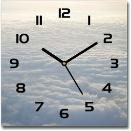 Zegar szklany kwadratowy Lot nad chmurami