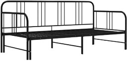 Edinos Czarne Metalowe Łóżko Rozkładane 90X200 Cm P7-L65