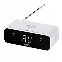 Ad 1192 white Radiobudzik z bezprzewodową ładowarką