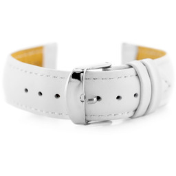 Pasek skórzany do zegarka W83L - biały -