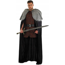 KOSTIUM STRÓJ WIKINGA PELERYNA FUTRO KOMPLET HALLOWEEN ŚREDNIOWIECZE