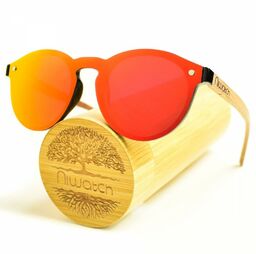 Drewniane okulary przeciwsłoneczne Niwatch Cassiopeia Orange Mirror &