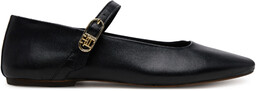 Baleriny Tommy Hilfiger Leather Maryjane Ballerina FW0FW08651 Czarny
