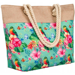 Plażowa shopperka damska 2019 j. zielona print