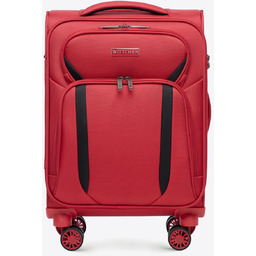 Miękka walizka kabinowa dwukolorowa czerwono - czarna