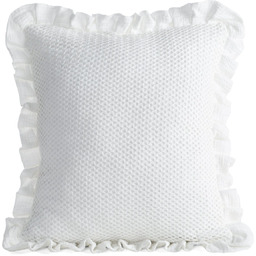 Poszewka muślinowa biała z ozdobną siateczką i falbanką