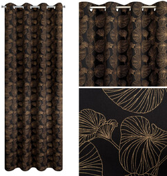 Zasłona 140 x 250 Dekoracyjna Marigold Czarny