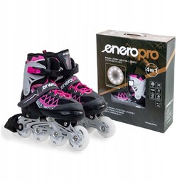 Łyżworolki-wrotki-łyżwy 4W1 Enero Pro Led 30-33 Różowo-szare Enero