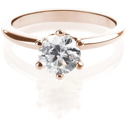 Pierścionek zaręczynowy z różowego złota z diamentem 0.66