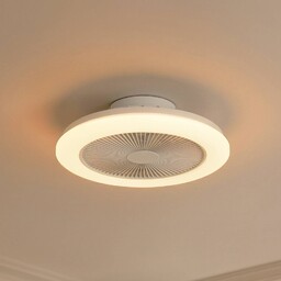 Wentylator sufitowy LED Lindby Vedin, biały, DC, Ø