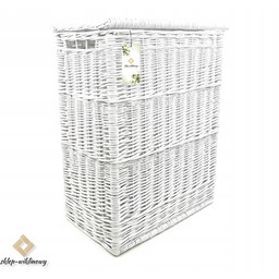 Pojemnik Kosz Biały Na Pranie Bieliznę Kufer wiklinowy