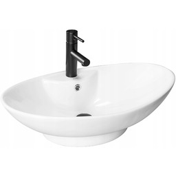 Umywalka Nablatowa Wysoka Biała Rea Rosa Z Miejscem