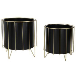 Osłonka metalowa czarno-złota 2 sztuki