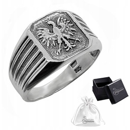 Sygnet srebrny z Orłem Patriotyczny Pierścień z Orzełkiem