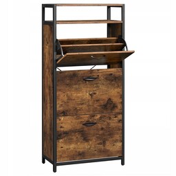 Szafka na Buty Wąska Uchylna z Półką Rustykalna