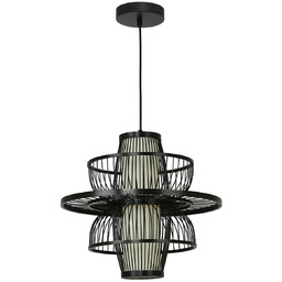 Rattanowa lampa wisząca Astra czarna 1xE27 LP-3110/1P BK