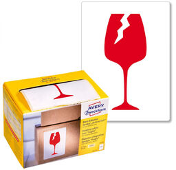 Ostrzegawcze etykiety wysyłkowe Avery Zweckform ''Ostrożnie szkło''