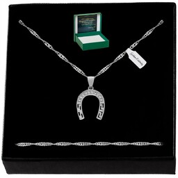 Naszyjnik Podkowa Na Szczęście 925 +Darmowe Dodatki