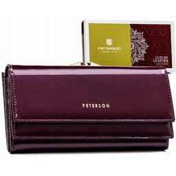 Portfel skórzany Peterson PTN 421028-SH fioletowy