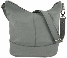 Modna torebka włoska skórzana - Szara jasna