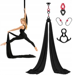 Szarfa akrobatyczna aerial silk 8 m Czarna