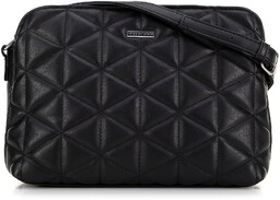 Damska crossbody w geometryczny wzór z ekoskóry czarna