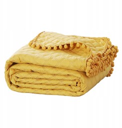 Musztarda Narzuta Pikowana Pompony 240x260 Pompoo